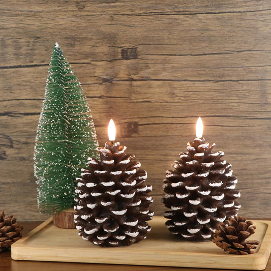 ⛄Christmas Special Sale🔥Flameless Pinecone Candles Battery Operated