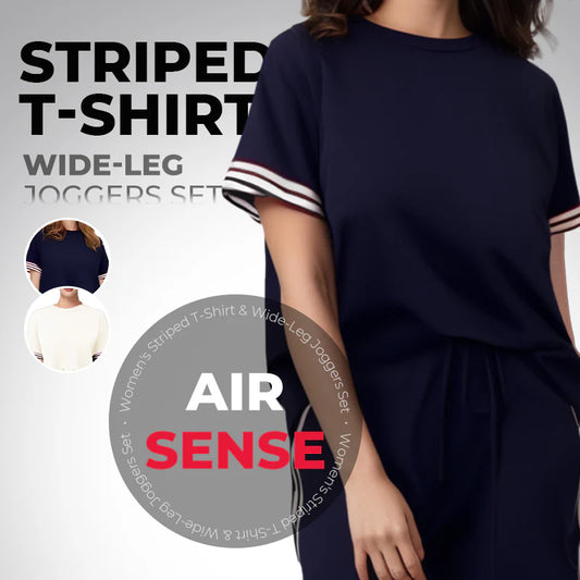 Side Stripe Short Sleeve T-Shirt & Wide Leg Joggers Set