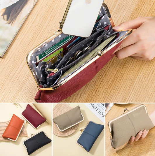 💥Premium Genuine Leather Long Wallet – ✨Timeless Elegance, Unbeatable Price💕
