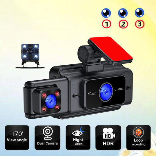 🔥Spring Sale 49% OFF⏳Vehicle Night Vision 3- Channel Dash Camera