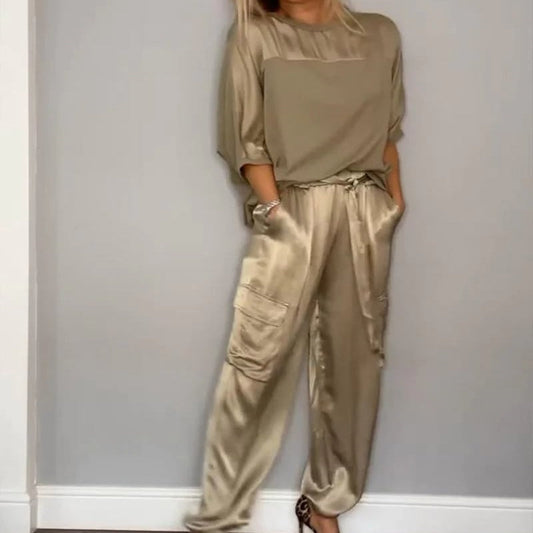 🔥Hot Sale - 49% off🔥Women's Round-Neck Top & Pants 2-Piece Set