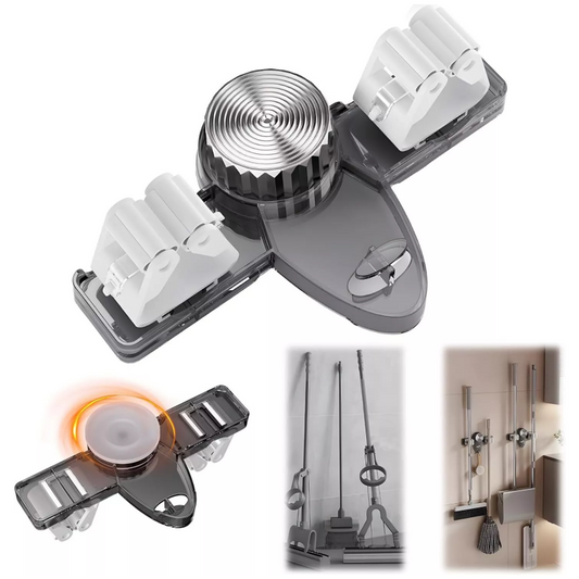Wall-Mounted Self-Adhesive Mop & Broom Gripper Racks