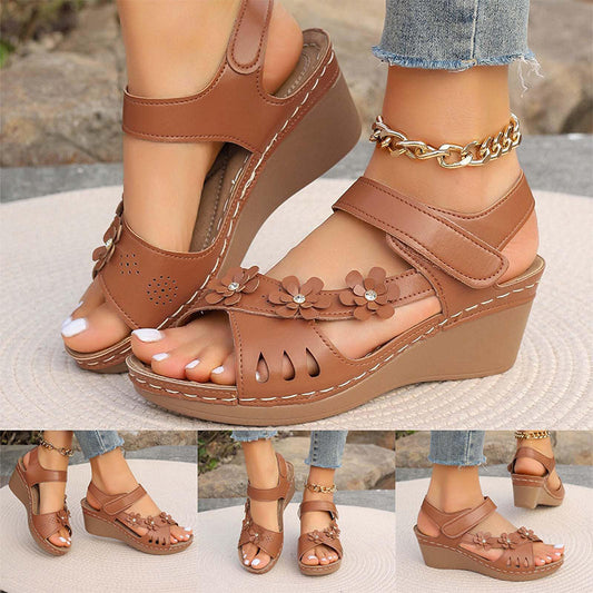 Ladies Elegant Floral Slope Bottom Sandals