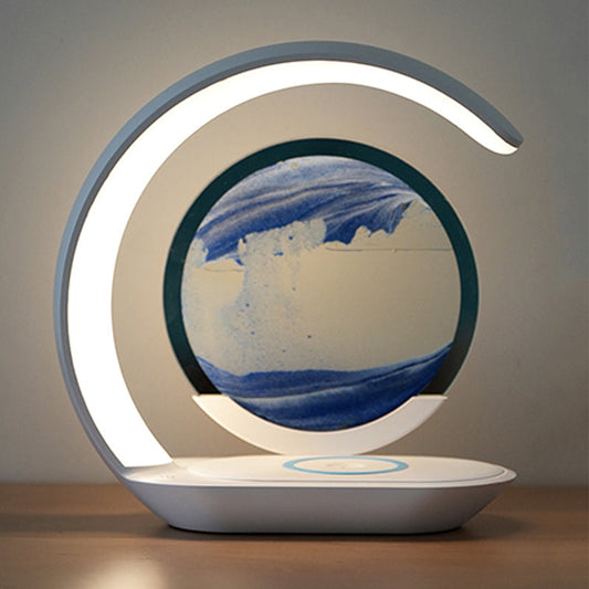Moving Sand Art Lamp with Wireless Charging Panel
