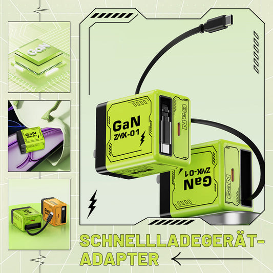 Quick charger adapter with retractable type C cable & connector