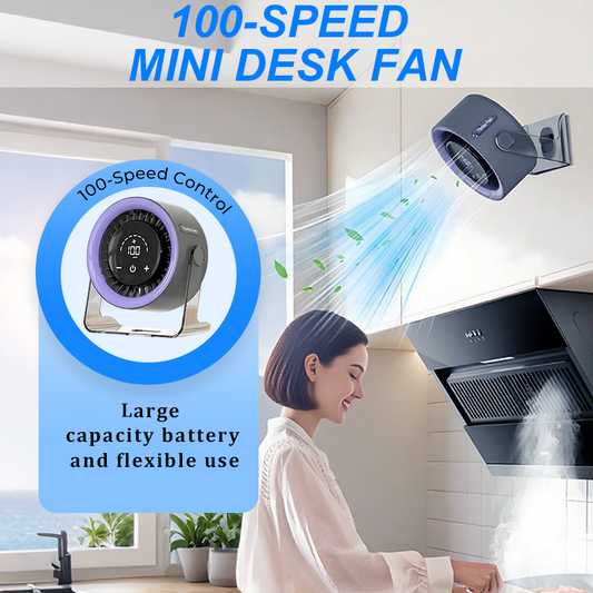 🔥Hot Sale(💥50%OFF)🔥100-Speed Mini Desk Fan with Digital Display