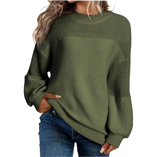 Women's Loose Fit Long Sleeve Knit Sweater