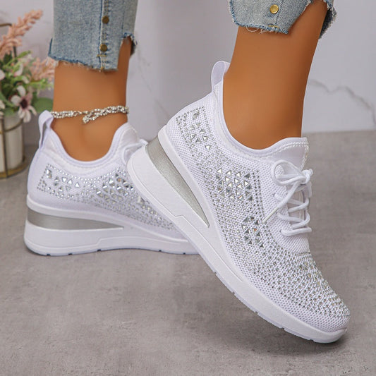 Rhinestones-Embellished Breathable Mesh Sneakers(50% OFF)