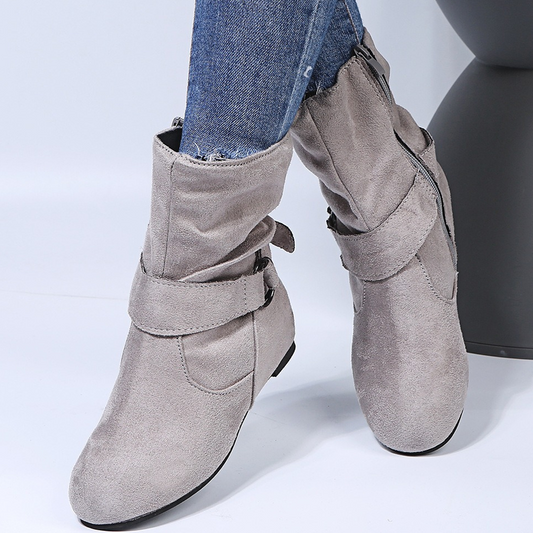Women’s Casual Flat Buckle Ankle Boots