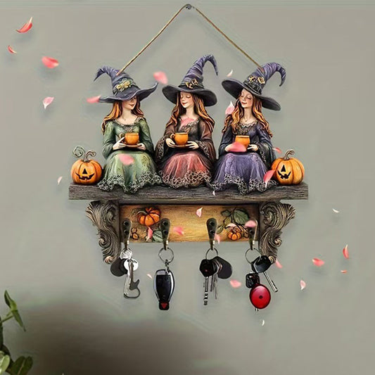 Spellbinding Halloween Witches Wall Decor With Hooks