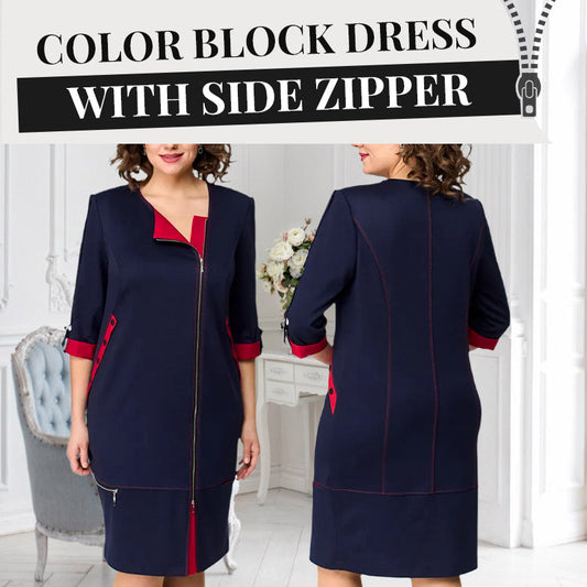 Women’s Fashionable High-end Dress with Side Zipper