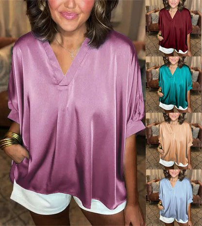 🔥Classic Women's Blouse in Silk Satin