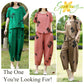 💖Women's Printed Short-Sleeved Top & Wide-Leg Cropped Pants Set