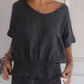 💘Simple Solid Color V-Neck Half-Sleeve T-Shirt💛