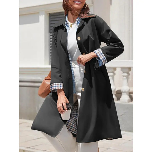 💗LAST DAY - PROMOTION💗Imily Bela Women's Long Trench Coat Single Breasted Oversized Windproof Overcoat Fashion Outerwear