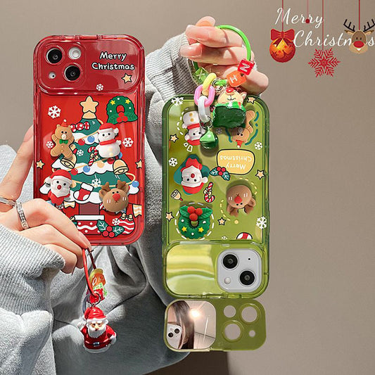 🎄Christmas Hot Sale 49% OFF🔥Christmas Tree Pendant Flip Mirror Case Cover For iPhone🎅