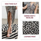 Woman’s Deep V-Neck Leopard Print Slit Dress