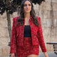 🎅Xmas Sales - 50% OFF🎄Warm Plaid Blazer and High-Waisted Skort 2 PCS Set