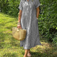 🔥Striped Lapel Button Down Shirt Dress | With Functional Pockets