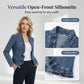 🥳2026 HOT SALE🥳💞50K+ SOLD!👵☀️ 50% OFF! Open-Front Denim Jacket – No buttons, easy on/off. Flattering ruffle trim, breathable fabric. Classic blue wash. A versatile wardrobe staple. 🌿✅