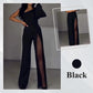 ✨50% OFF👠Sparkling One Shoulder Mesh Flared Jumpsuit🖤