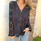 🏆Flash Sale⚡ 50K+ SOLD! Almost Gone-💥Cutout Embroidered V-Neck Button Long Sleeve Top，Best gifts