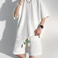✨Men's cotton Casual Loose Outfits Short  2 Pieces Suit👕