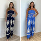 Gorgeous printed bardot smocked jumpsuit