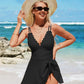 🎁Last Day Promotion 60% OFF🔥🌟Deep V Knot Detail Skirted Swimsuit