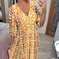 Bohemian Casual Print V-Neck Long Dress (Free Shipping)