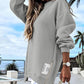 Long Sleeve Pullover Zipper Slit Casual Sweatshirt Dress