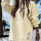 Long Sleeve Pullover Zipper Slit Casual Sweatshirt Dress