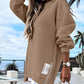 Long Sleeve Pullover Zipper Slit Casual Sweatshirt Dress