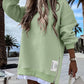 Long Sleeve Pullover Zipper Slit Casual Sweatshirt Dress