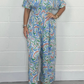 Women's V-Neck Printed Short-Sleeve Jumpsuits