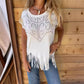 🔥HOT SALE 50% OFF🔥Women's Solid Colour Short Sleeve T-shirt With Hot Print And Frayed Hem🌙 Free Moon & Star Necklace for first 100 orders! 🎁