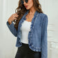 🥳2026 HOT SALE🥳💞50K+ SOLD!👵☀️ 50% OFF! Open-Front Denim Jacket – No buttons, easy on/off. Flattering ruffle trim, breathable fabric. Classic blue wash. A versatile wardrobe staple. 🌿✅