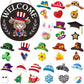 ⏰Interchangeable Welcome Sign with Highland Cow Featuring Seasonal Magnet, Detachable Hats, Accessories