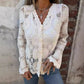 🏆Flash Sale⚡ 50K+ SOLD! Almost Gone-💥Cutout Embroidered V-Neck Button Long Sleeve Top，Best gifts