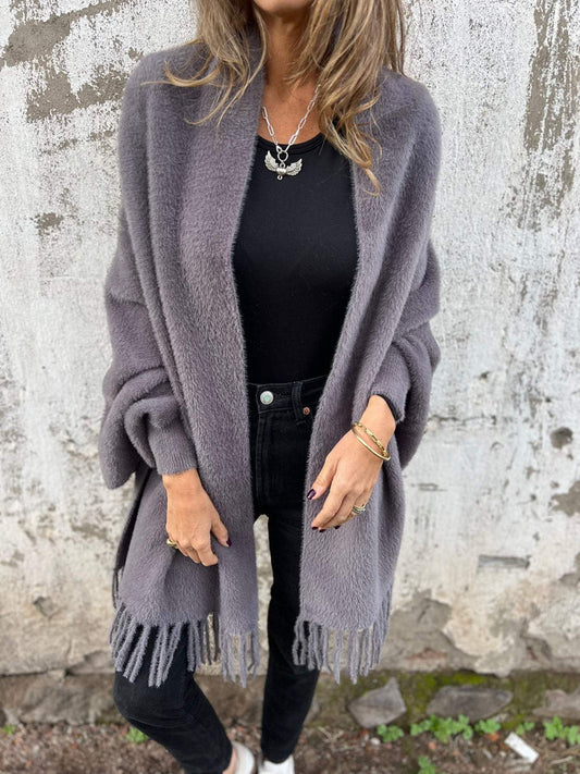 🥰Women's Long Sleeve Casual Tassel Shawl Coat