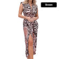 Woman’s Deep V-Neck Leopard Print Slit Dress