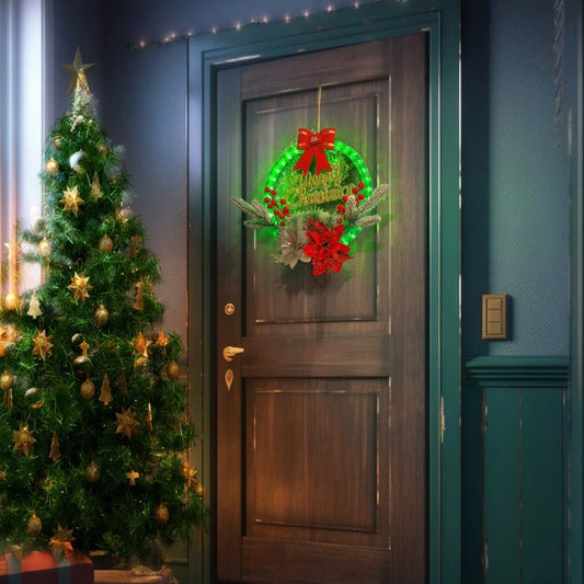 🎅Christmas gift:🎁 Christmas Luminous Garland Door Hanging