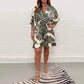 Women's Plant Printed Casual Short Jumpsuit