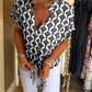 💖Short-Sleeved V-Neck Printed Casual Top