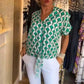 💖Short-Sleeved V-Neck Printed Casual Top