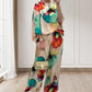 💕💕💕Stylish Watercolor Floral Print Loose 2-Piece Suit for Plus Size Women