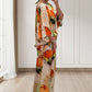 💕💕💕Stylish Watercolor Floral Print Loose 2-Piece Suit for Plus Size Women