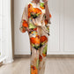 💕💕💕Stylish Watercolor Floral Print Loose 2-Piece Suit for Plus Size Women