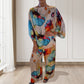 💕💕💕Stylish Watercolor Floral Print Loose 2-Piece Suit for Plus Size Women