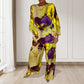 💕💕💕Stylish Watercolor Floral Print Loose 2-Piece Suit for Plus Size Women